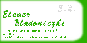 elemer mladoniczki business card